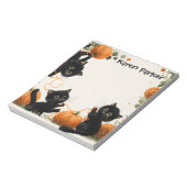  Playful Black Cat with Pumpkin-Inspired Orange ノートパッド (回転)