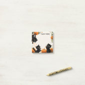  Playful Black Cat with Pumpkin-Inspired Orange ポストイット (デスク上)