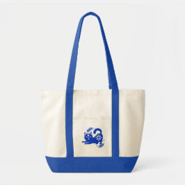 Playful Blue Cat Canvas Tote Bag – CozyBun トートバッグ