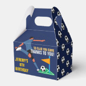 Playful Blue Soccer Birthday Kids フェイバーボックス (裏面サイド)