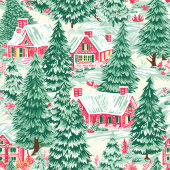 Playful bright pink green Christmas preppy towel バスタオルセット