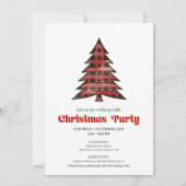 Playful Buffalo Check Holiday Celebration Invite 招待状 (正面)