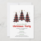 Playful Buffalo Christmas Tree Editable Invitation 招待状 (正面)