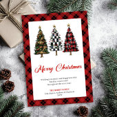 Playful Buffalo Plaid Christmas Tree Festive Card シーズンカード
