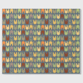 Playful Bunny Shapes Pattern ラッピングペーパー (フラット)