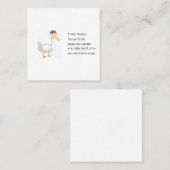 Playful Cartoon Duck with Brown Hat スクエア名刺 (正面/裏面)