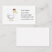Playful Cartoon Duck with Brown Hat 名刺 (正面/裏面)
