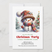 Playful cartoon snowman invite festive fun digital 招待状 (正面)