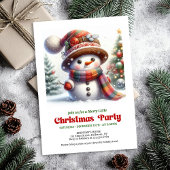 Playful cartoon snowman invite festive fun digital 招待状
