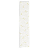 Playful Cat and Yarn Ball Pattern Light Beige ショートテーブルランナー (正面)