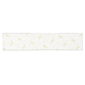 Playful Cat and Yarn Ball Pattern Light Beige ショートテーブルランナー (横)