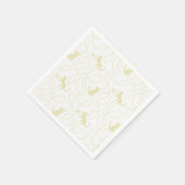 Playful Cat and Yarn Ball Pattern Light Beige スタンダードカクテルナプキン (角)