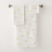 Playful Cat and Yarn Ball Pattern Light Beige バスタオルセット (インサイチュ)
