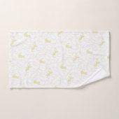 Playful Cat and Yarn Ball Pattern Light Beige バスタオルセット (ハンドタオル)