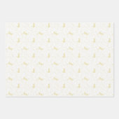 Playful Cat and Yarn Ball Pattern Light Beige ラッピングペーパーシート (正面3)