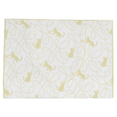 Playful Cat and Yarn Ball Pattern Light Beige ラージペーパーバッグ (裏面)