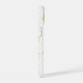 Playful Cat and Yarn Ball Pattern Light Beige iPhone 15ケース (右側面)