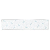 Playful Cat and Yarn Ball Pattern Light Blue ショートテーブルランナー (横)