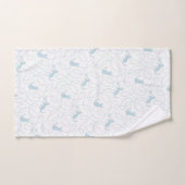 Playful Cat and Yarn Ball Pattern Light Blue バスタオルセット (ハンドタオル)