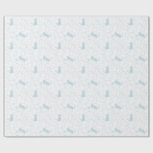 Playful Cat and Yarn Ball Pattern Light Blue ラッピングペーパー (フラット)
