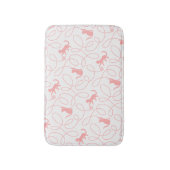 Playful Cat and Yarn Ball Pattern Light Coral Pink バスマット (正面縦)