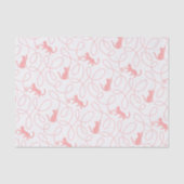 Playful Cat and Yarn Ball Pattern Light Coral Pink 薄葉紙 (正面)