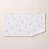 Playful Cat and Yarn Ball Pattern Light Gray バスタオルセット (ハンドタオル)