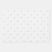 Playful Cat and Yarn Ball Pattern Light Gray ラッピングペーパーシート (正面3)
