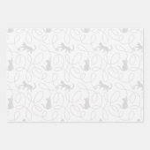 Playful Cat and Yarn Ball Pattern Light Gray ラッピングペーパーシート (正面)