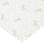 Playful Cat and Yarn Ball Pattern Light Sage Green テーブルクロス (アングル)