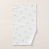 Playful Cat and Yarn Ball Pattern Light Sage Green バスタオルセット (ハンドタオル)