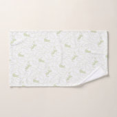 Playful Cat and Yarn Ball Pattern Light Sage Green バスタオルセット (ハンドタオル)