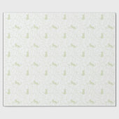 Playful Cat and Yarn Ball Pattern Light Sage Green ラッピングペーパー (フラット)