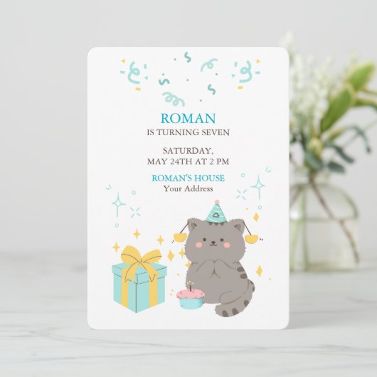Playful Cat Birthday 招待状 (スタンド正面)