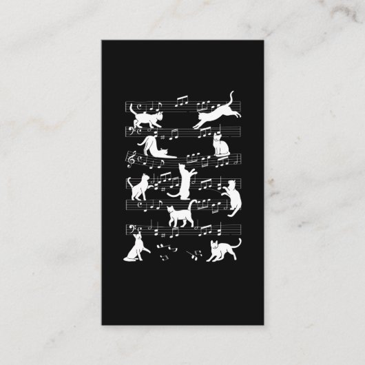 Playful Cats Funny Musician Cat Owner Humor 名刺 (正面)