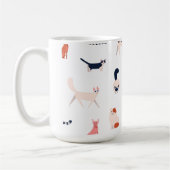 Playful Cats Pattern – Cute Feline Lover  コーヒーマグカップ (左)