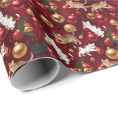 Playful Cats with Shiny Christmas Ornaments  ラッピングペーパー (ロールコーナー)