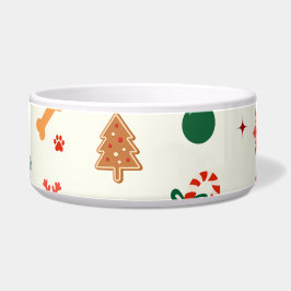 Playful Christmas Cat Bowl – Festive Cookies ボウル