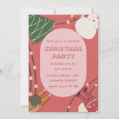 Playful Christmas Characters with Lights  招待状 (正面)