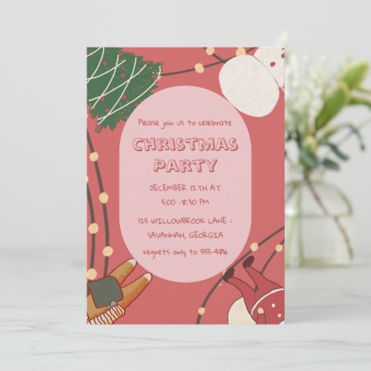 Playful Christmas Characters with Lights  招待状 (スタンド正面)