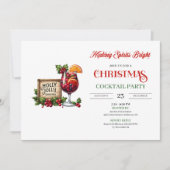 Playful Christmas Cocktails Printable Party Invite 招待状 (正面)