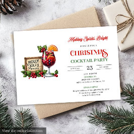 Playful Christmas Cocktails Printable Party Invite 招待状