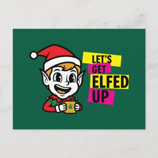 Playful Christmas Elf ポストカード (正面)