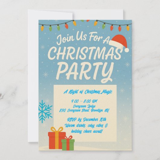 Playful Christmas Party Invitation  招待状 (正面)