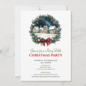 Playful Christmas Scene Watercolor Party Invites 招待状 (正面)