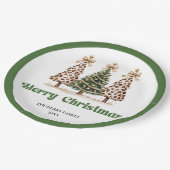 Playful Christmas Tree Editable Personalized Plate ペーパープレート (アングル)