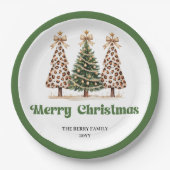 Playful Christmas Tree Editable Personalized Plate ペーパープレート (正面)