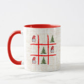 Playful Christmas Trees and Gnome Tic Tac Toe Card マグカップ (左)