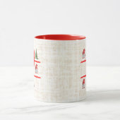 Playful Christmas Trees and Gnome Tic Tac Toe Card マグカップ (中央)