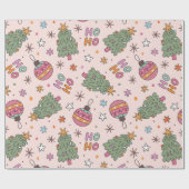Playful Christmas trees and ornaments ラッピングペーパー (フラット)